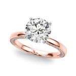 Round Solitaire Lab Grown Diamond Engagement Ring - VS1 D/E/F | 14K & 18K Gold | 14K Yellow Gold | Round Lab Diamond | Picasso Gold & Diamond Chicago