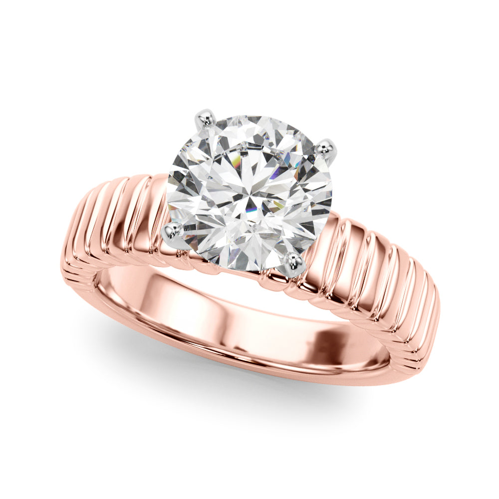Round Solitaire Lab Grown Diamond Engagement Ring - VS1 D/E/F | 14K & 18K Gold | 14K Yellow Gold | Round Lab Diamond | Picasso Gold & Diamond Chicago