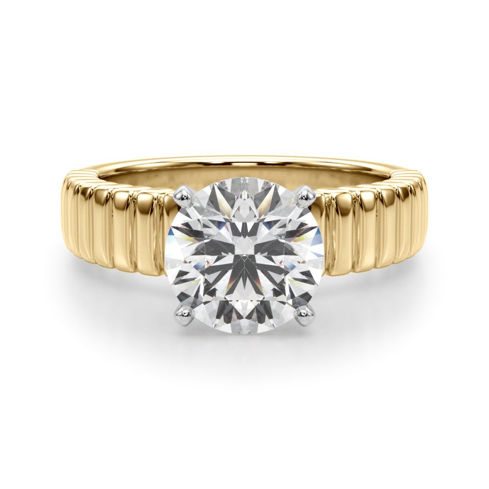 Round Solitaire Lab Grown Diamond Engagement Ring - VS1 D/E/F | 14K & 18K Gold | 14K Yellow Gold | Round Lab Diamond | Picasso Gold & Diamond Chicago