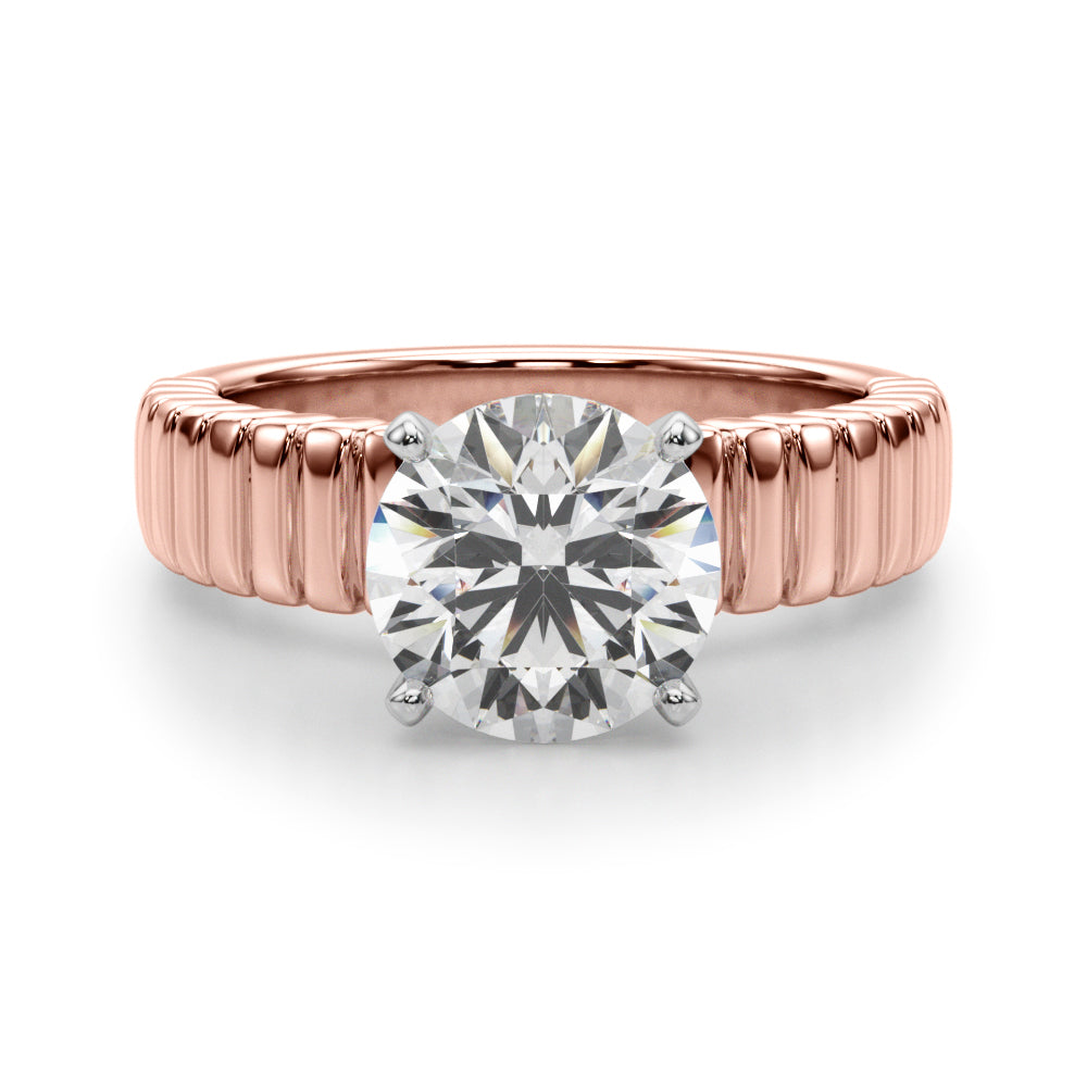 Round Solitaire Lab Grown Diamond Engagement Ring - VS1 D/E/F | 14K & 18K Gold | 14K Rose Gold | Round Lab Diamond | Picasso Gold & Diamond Chicago