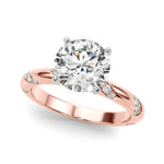 Round Twisted Shank Lab Grown Diamond Engagement Ring - VS1 D/E/F | 14K & 18K Gold | 14K Yellow Gold | Round Lab Diamond | Picasso Gold & Diamond Chicago