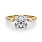 Round Twisted Shank Lab Grown Diamond Engagement Ring - VS1 D/E/F | 14K & 18K Gold | 14K Yellow Gold | Round Lab Diamond | Picasso Gold & Diamond Chicago