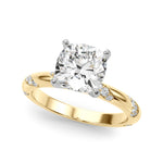 Round Twisted Shank Lab Grown Diamond Engagement Ring - VS1 D/E/F | 14K & 18K Gold | 18K White Gold | Round Lab Diamond | Picasso Gold & Diamond Chicago