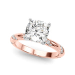 Round Twisted Shank Lab Grown Diamond Engagement Ring - VS1 D/E/F | 14K & 18K Gold | 18K White Gold | Round Lab Diamond | Picasso Gold & Diamond Chicago