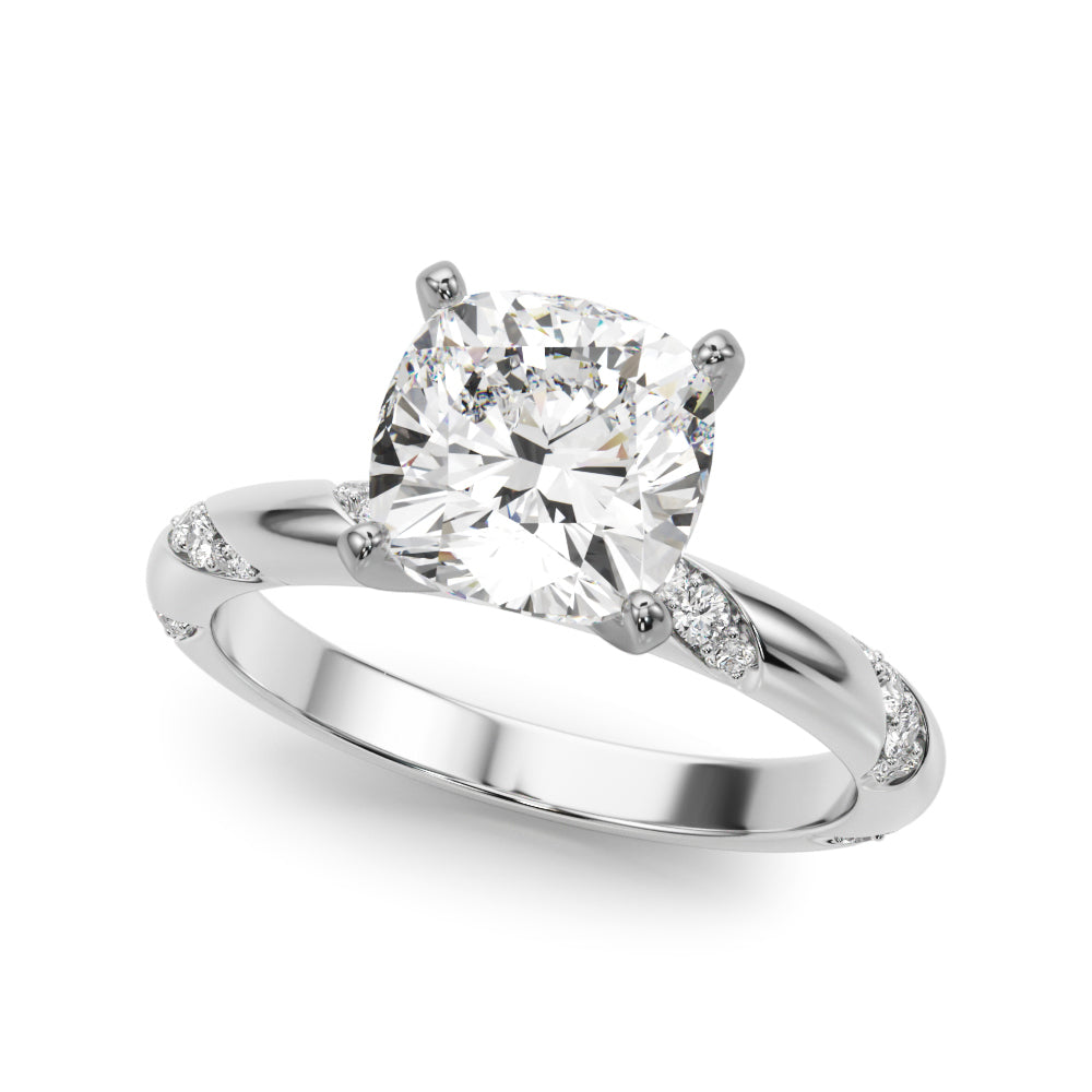 Round Twisted Shank Lab Grown Diamond Engagement Ring - VS1 D/E/F | 14K & 18K Gold | 18K Rose Gold | Round Lab Diamond | Picasso Gold & Diamond Chicago