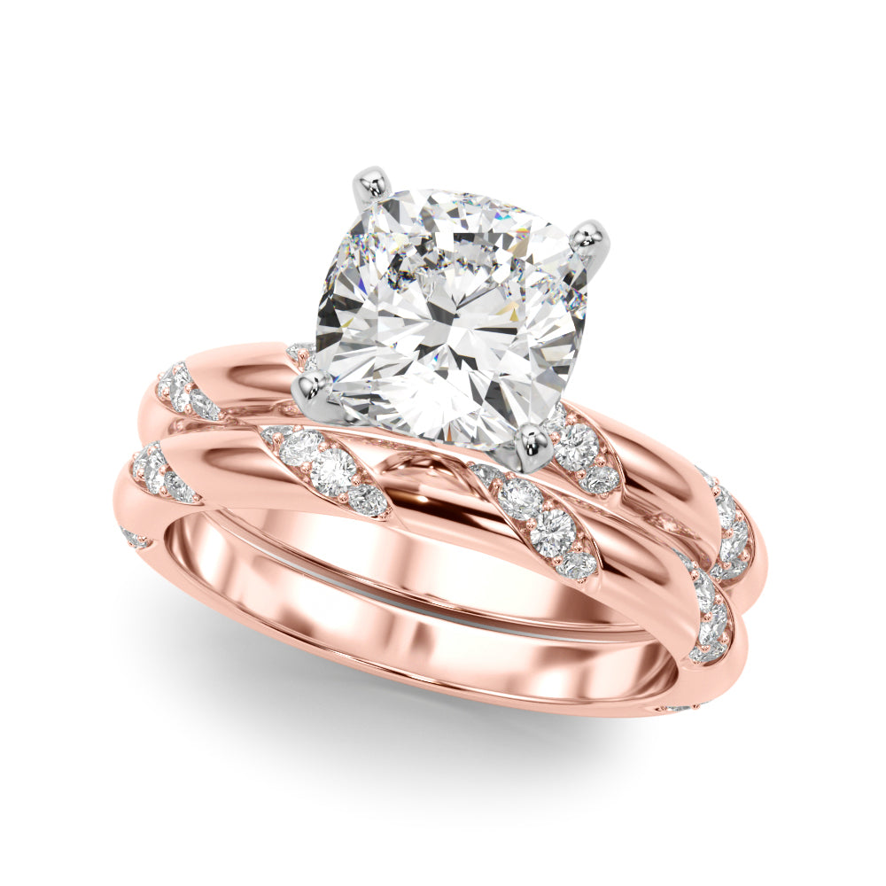 Round Twisted Shank Lab Grown Diamond Engagement Ring - VS1 D/E/F | 14K & 18K Gold | Platinum | Round Lab Diamond | Picasso Gold & Diamond Chicago