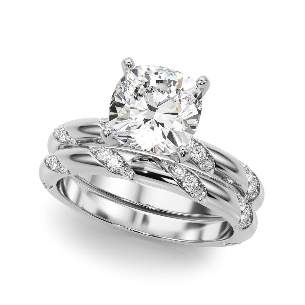 Round Twisted Shank Lab Grown Diamond Engagement Ring - VS1 D/E/F | 14K & 18K Gold | Platinum | Round Lab Diamond | Picasso Gold & Diamond Chicago