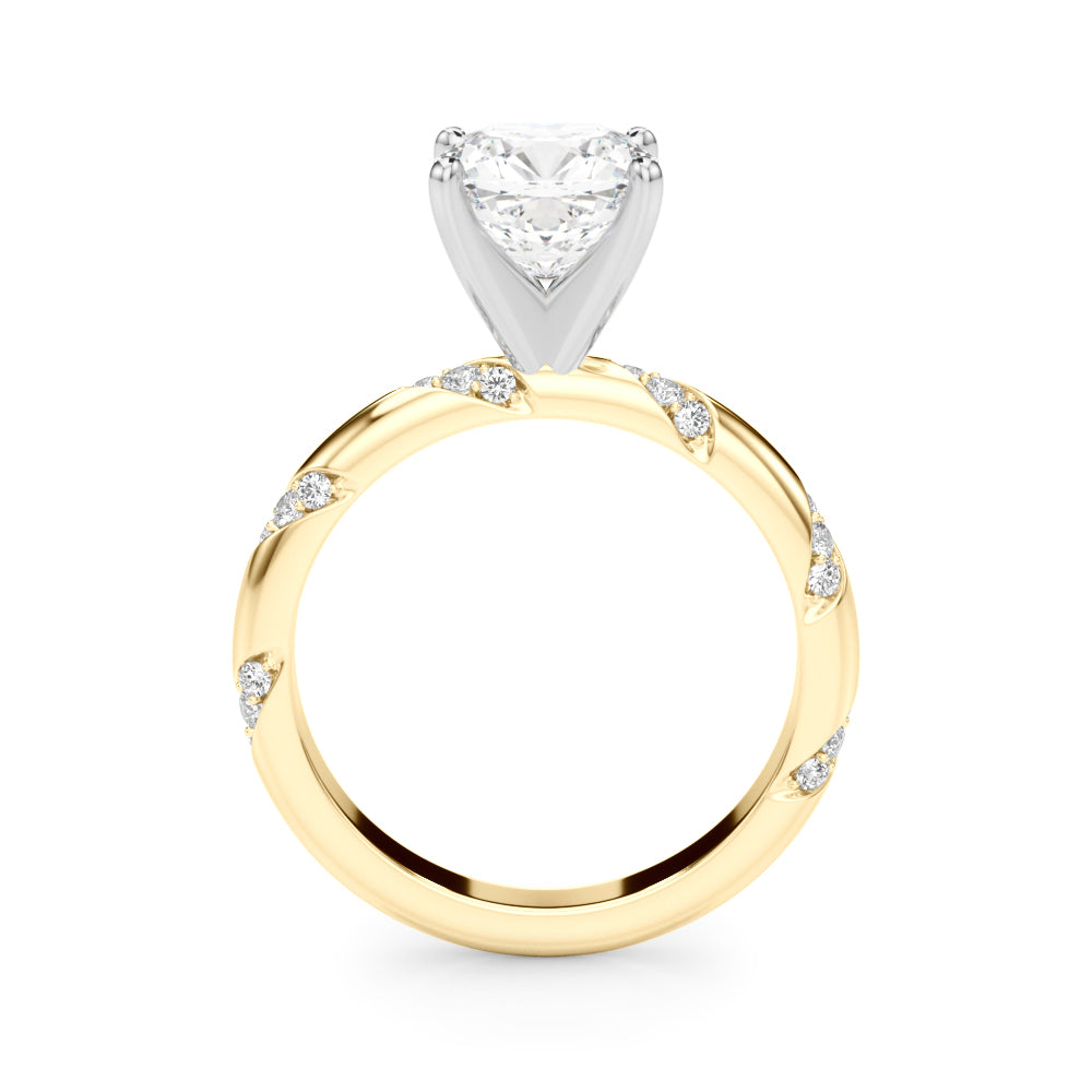 Round Twisted Shank Lab Grown Diamond Engagement Ring - VS1 D/E/F | 14K & 18K Gold | Lab Grown Diamond Engagement Ring | Picasso Gold & Diamond | Chicago