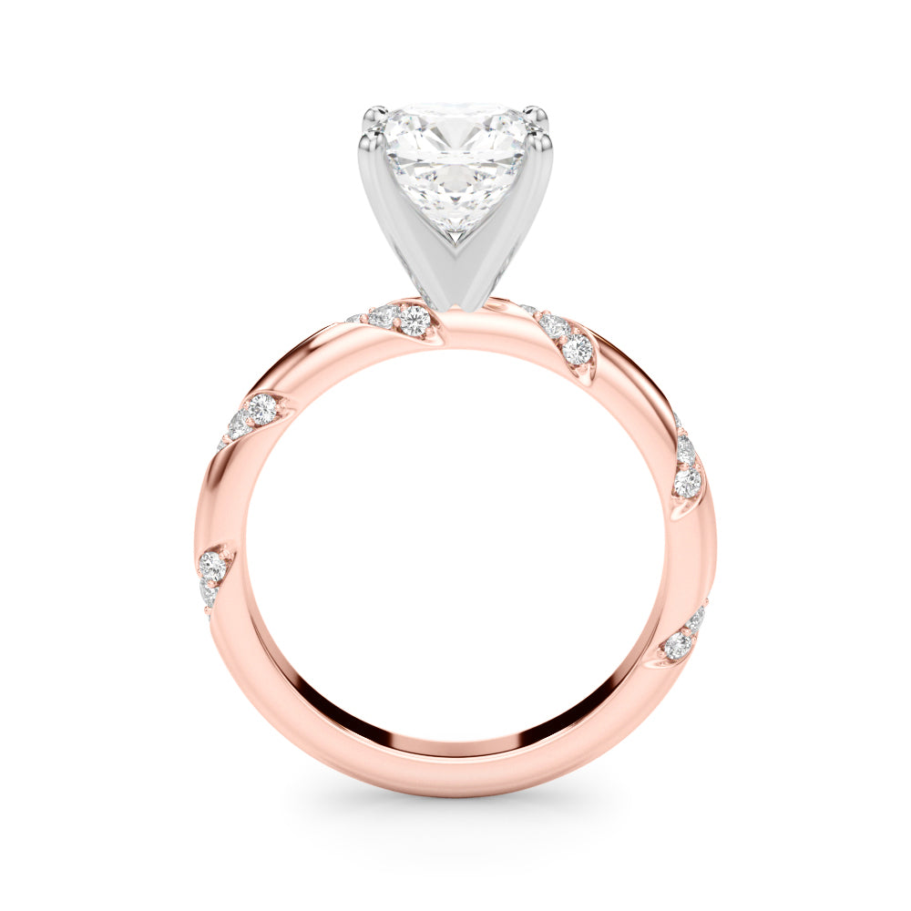 Round Twisted Shank Lab Grown Diamond Engagement Ring - VS1 D/E/F | 14K & 18K Gold | Lab Grown Diamond Engagement Ring | Picasso Gold & Diamond | Chicago