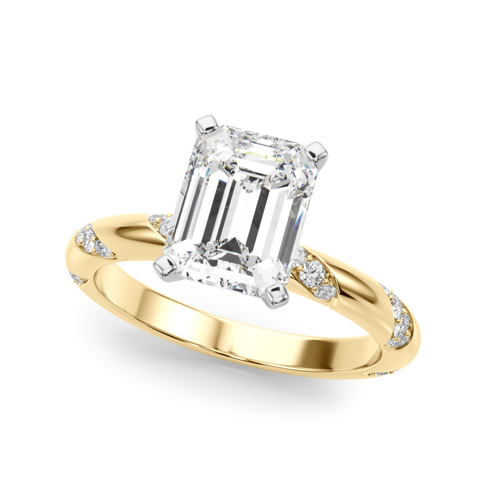 Round Twisted Shank Lab Grown Diamond Engagement Ring - VS1 D/E/F | 14K & 18K Gold | Lab Grown Diamond Engagement Ring | Picasso Gold & Diamond | Chicago
