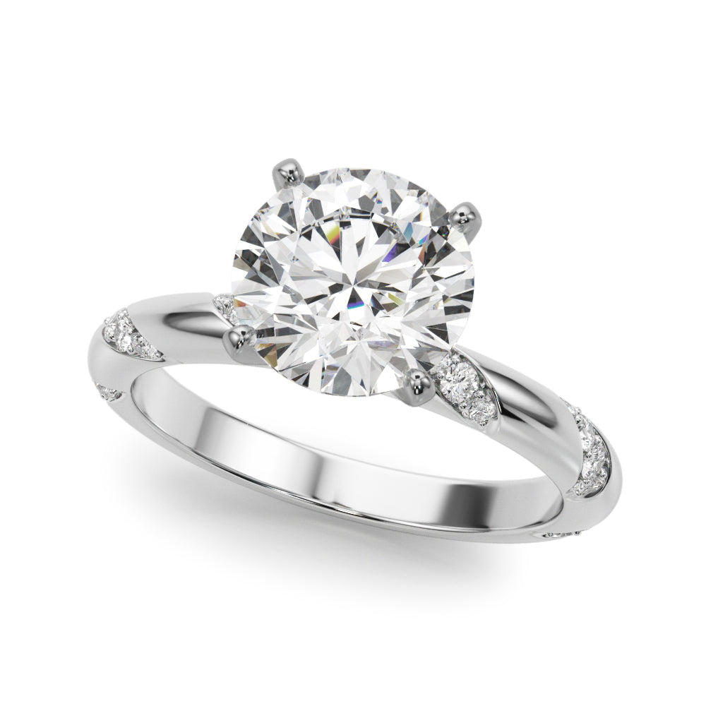 Round Twisted Shank Lab Grown Diamond Engagement Ring - VS1 D/E/F | 14K & 18K Gold | 14K White Gold | Round Lab Diamond | Picasso Gold & Diamond Chicago