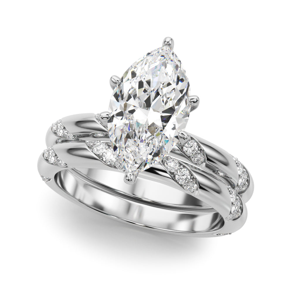 Round Twisted Shank Lab Grown Diamond Engagement Ring - VS1 D/E/F | 14K & 18K Gold | 14K Yellow Gold | Round Lab Diamond | Picasso Gold & Diamond Chicago