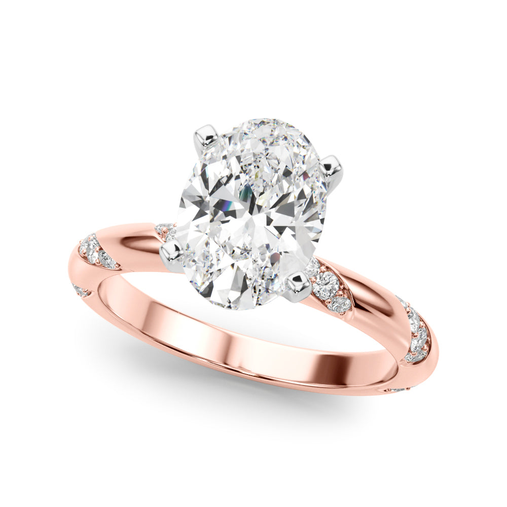 Round Twisted Shank Lab Grown Diamond Engagement Ring - VS1 D/E/F | 14K & 18K Gold | 18K Rose Gold | Round Lab Diamond | Picasso Gold & Diamond Chicago