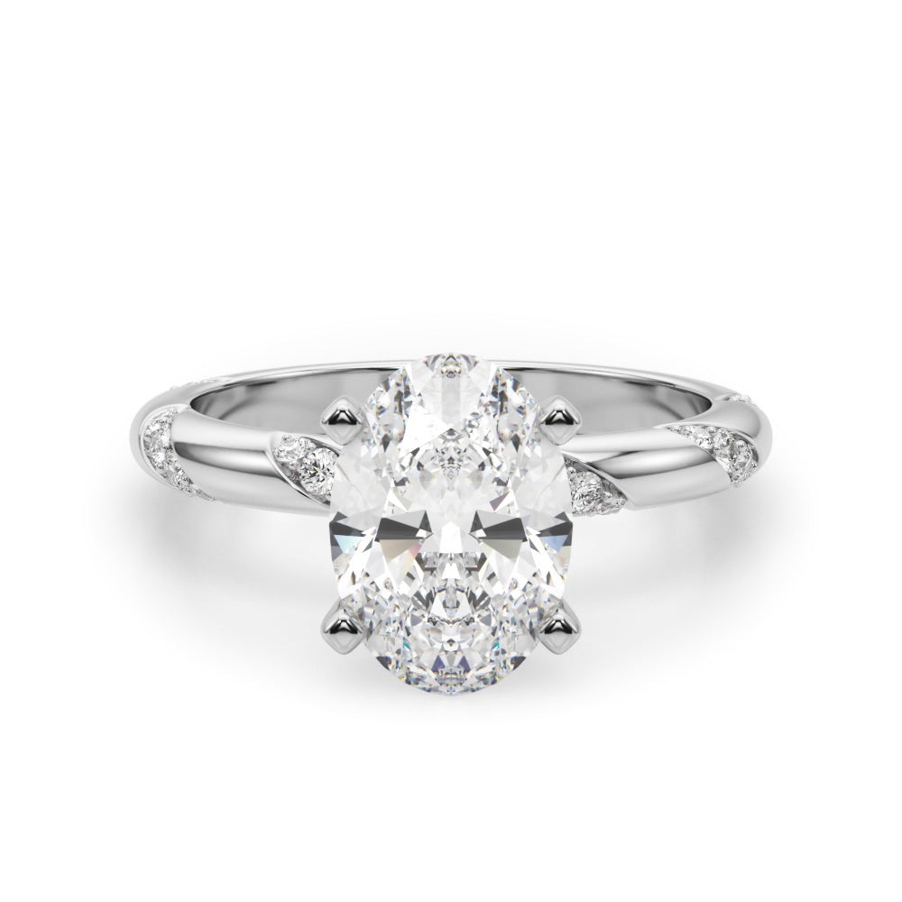 Round Twisted Shank Lab Grown Diamond Engagement Ring - VS1 D/E/F | 14K & 18K Gold | Lab Grown Diamond Engagement Ring | Picasso Gold & Diamond | Chicago