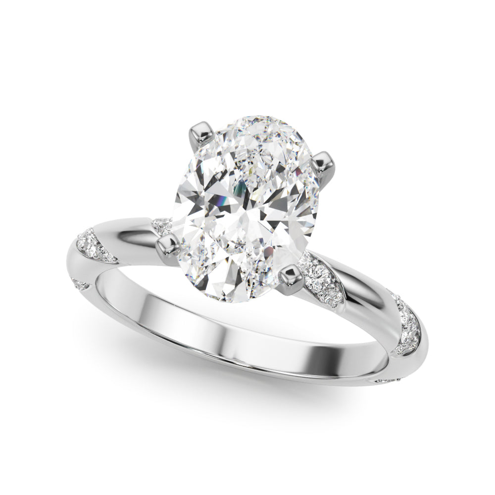 Round Twisted Shank Lab Grown Diamond Engagement Ring - VS1 D/E/F | 14K & 18K Gold | Lab Grown Diamond Engagement Ring | Picasso Gold & Diamond | Chicago