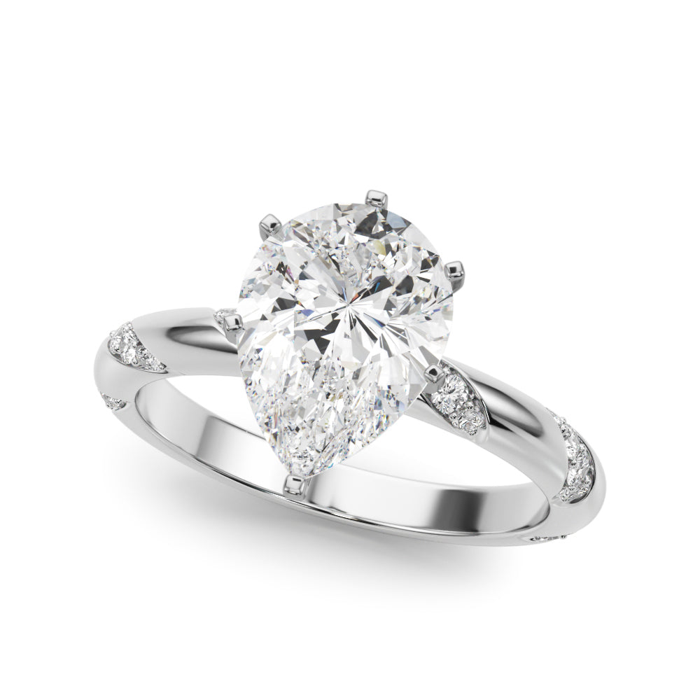 Round Twisted Shank Lab Grown Diamond Engagement Ring - VS1 D/E/F | 14K & 18K Gold | 14K White Gold | Round Lab Diamond | Picasso Gold & Diamond Chicago