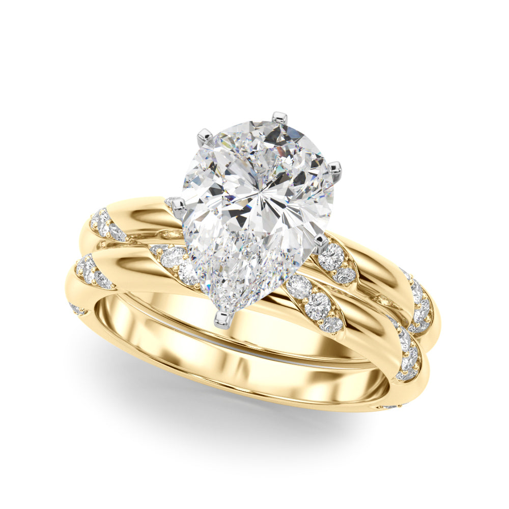 Round Twisted Shank Lab Grown Diamond Engagement Ring - VS1 D/E/F | 14K & 18K Gold | 14K White Gold | Round Lab Diamond | Picasso Gold & Diamond Chicago