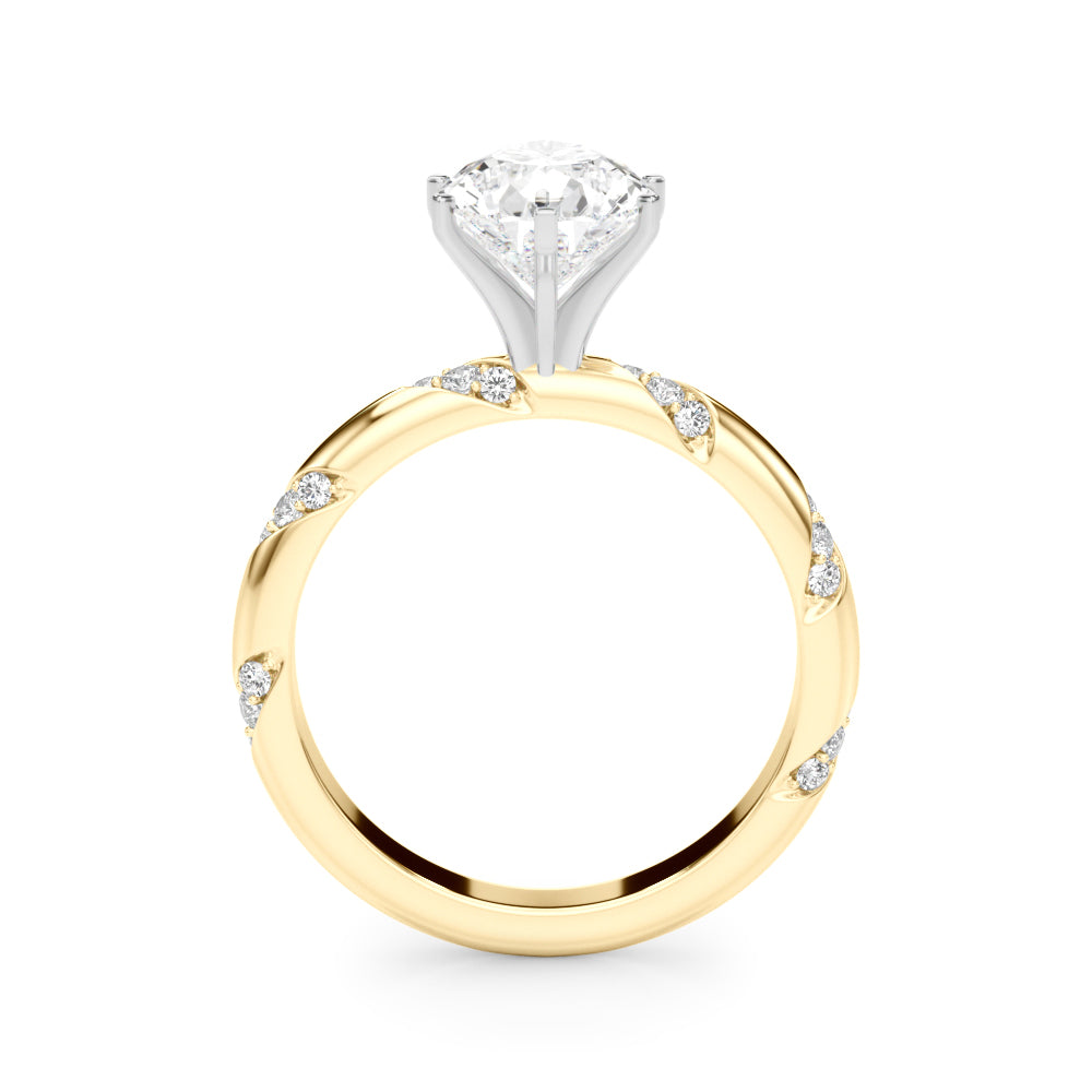 Round Twisted Shank Lab Grown Diamond Engagement Ring - VS1 D/E/F | 14K & 18K Gold | 18K White Gold | Round Lab Diamond | Picasso Gold & Diamond Chicago