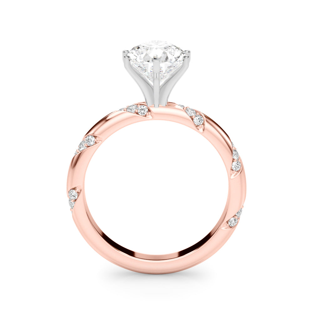 Round Twisted Shank Lab Grown Diamond Engagement Ring - VS1 D/E/F | 14K & 18K Gold | 18K Yellow Gold | Round Lab Diamond | Picasso Gold & Diamond Chicago