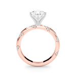 Round Twisted Shank Lab Grown Diamond Engagement Ring - VS1 D/E/F | 14K & 18K Gold | 18K Yellow Gold | Round Lab Diamond | Picasso Gold & Diamond Chicago