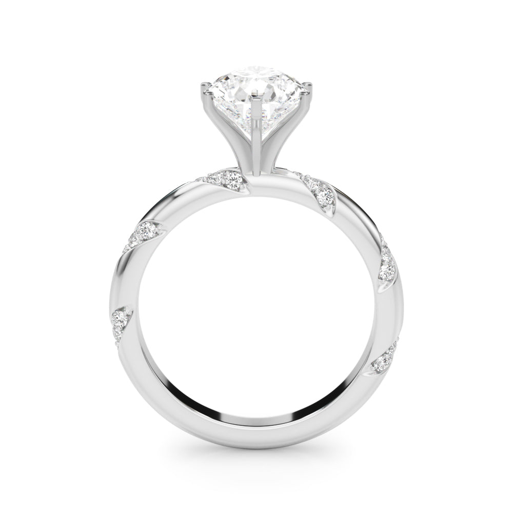 Round Twisted Shank Lab Grown Diamond Engagement Ring - VS1 D/E/F | 14K & 18K Gold | 18K Yellow Gold | Round Lab Diamond | Picasso Gold & Diamond Chicago