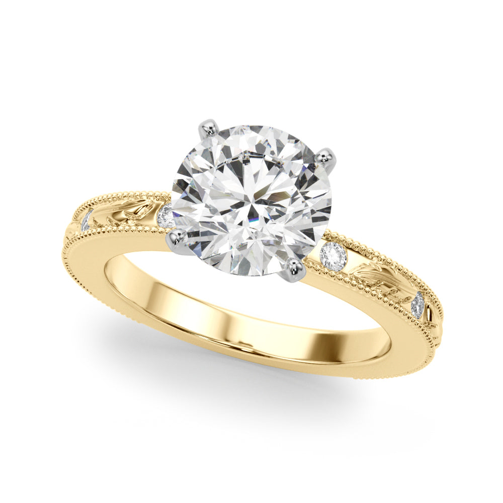 Round Solitaire Lab Grown Diamond Engagement Ring - VS1 D/E/F | 14K & 18K Gold | 14K White Gold | Round Lab Diamond | Picasso Gold & Diamond Chicago