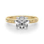 Round Solitaire Lab Grown Diamond Engagement Ring - VS1 D/E/F | 14K & 18K Gold | 14K Yellow Gold | Round Lab Diamond | Picasso Gold & Diamond Chicago