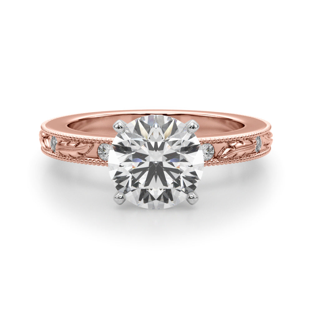 Round Solitaire Lab Grown Diamond Engagement Ring - VS1 D/E/F | 14K & 18K Gold | 14K Rose Gold | Round Lab Diamond | Picasso Gold & Diamond Chicago
