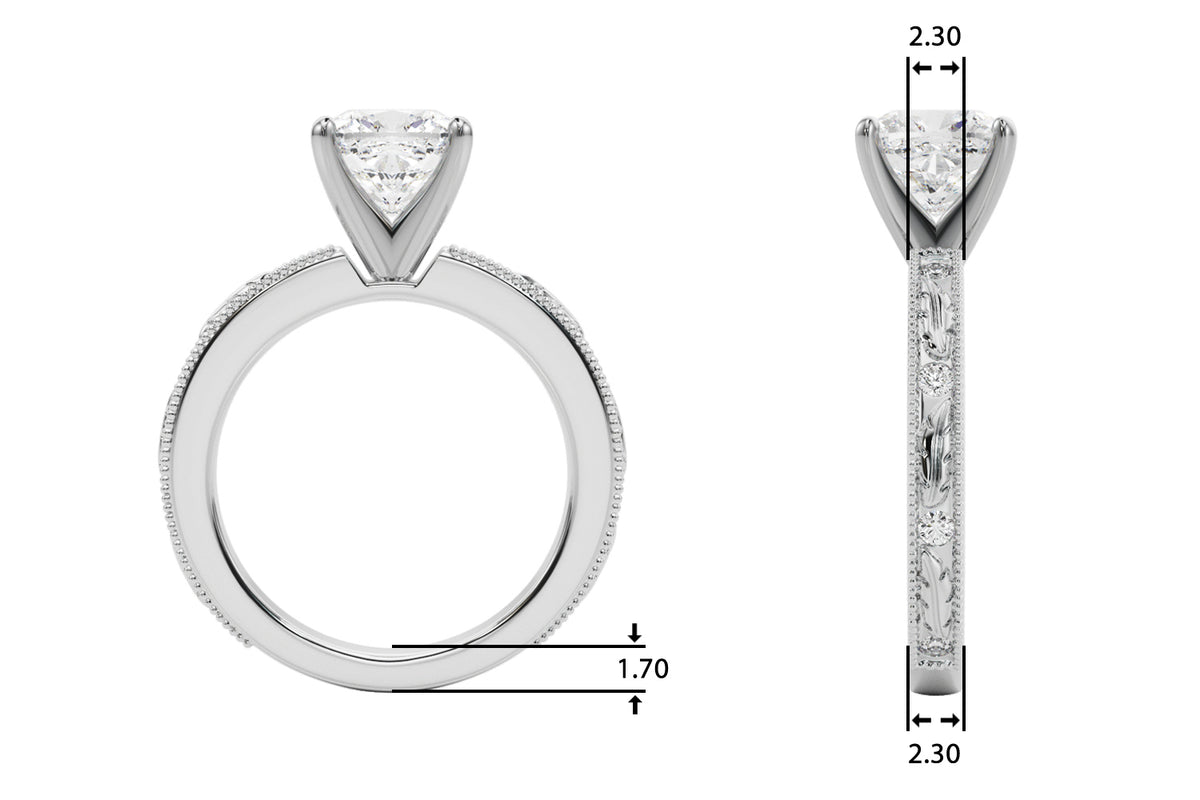 Round Solitaire Lab Grown Diamond Engagement Ring - VS1 D/E/F | 14K & 18K Gold | Lab Grown Diamond Engagement Ring | Picasso Gold & Diamond | Chicago