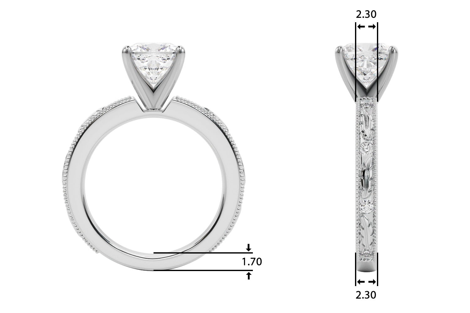 Round Solitaire Lab Grown Diamond Engagement Ring - VS1 D/E/F | 14K & 18K Gold | Lab Grown Diamond Engagement Ring | Picasso Gold & Diamond | Chicago