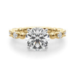 Round Classic Lab Grown Diamond Engagement Ring - VS1 D/E/F | 14K & 18K Gold | 14K Yellow Gold | Round Lab Diamond | Picasso Gold & Diamond Chicago
