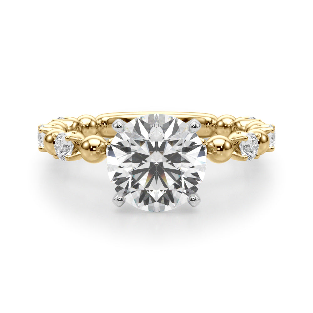 Round Classic Lab Grown Diamond Engagement Ring - VS1 D/E/F | 14K & 18K Gold | 14K Yellow Gold | Round Lab Diamond | Picasso Gold & Diamond Chicago