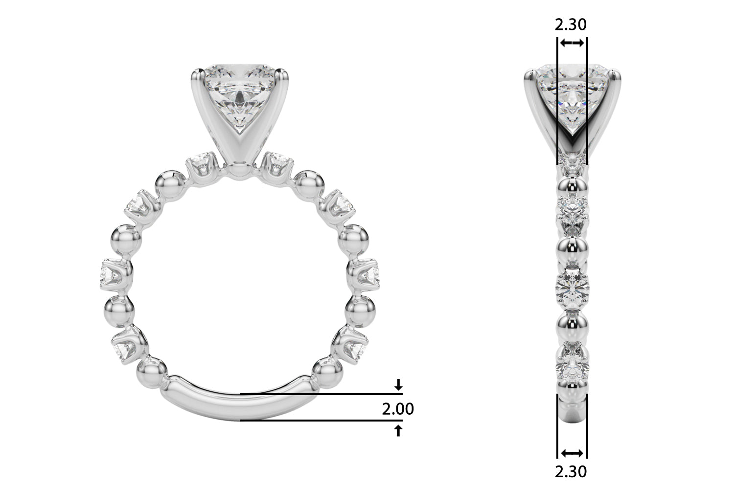 Round Classic Lab Grown Diamond Engagement Ring - VS1 D/E/F | 14K & 18K Gold | Lab Grown Diamond Engagement Ring | Picasso Gold & Diamond | Chicago