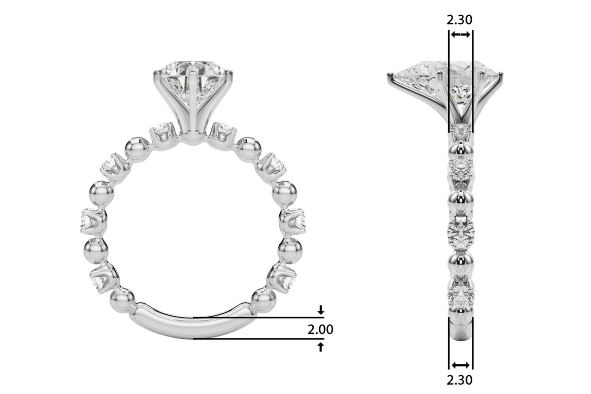 Round Classic Lab Grown Diamond Engagement Ring - VS1 D/E/F | 14K & 18K Gold | Platinum | Round Lab Diamond | Picasso Gold & Diamond Chicago