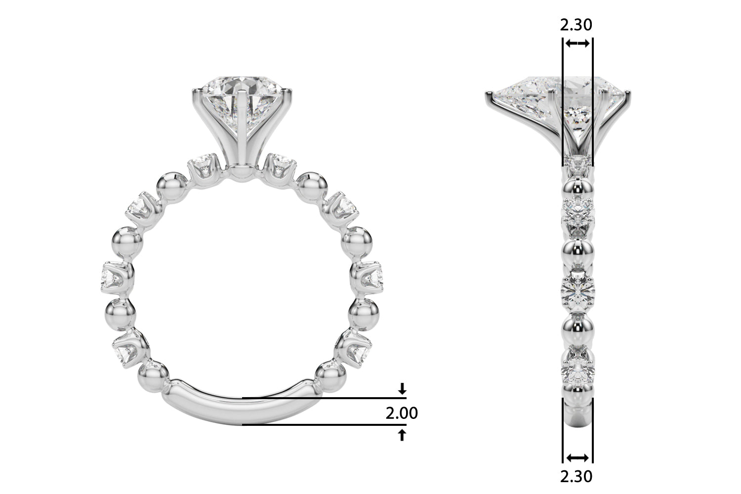 Round Classic Lab Grown Diamond Engagement Ring - VS1 D/E/F | 14K & 18K Gold | Platinum | Round Lab Diamond | Picasso Gold & Diamond Chicago