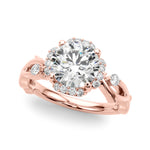 Round Halo Lab Grown Diamond Engagement Ring - VS1 D/E/F | 14K & 18K Gold | 14K White Gold | Round Lab Diamond | Picasso Gold & Diamond Chicago