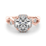 Round Halo Lab Grown Diamond Engagement Ring - VS1 D/E/F | 14K & 18K Gold | 14K Yellow Gold | Round Lab Diamond | Picasso Gold & Diamond Chicago