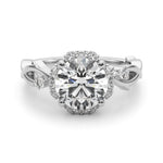 Round Halo Lab Grown Diamond Engagement Ring - VS1 D/E/F | 14K & 18K Gold | 14K Yellow Gold | Round Lab Diamond | Picasso Gold & Diamond Chicago