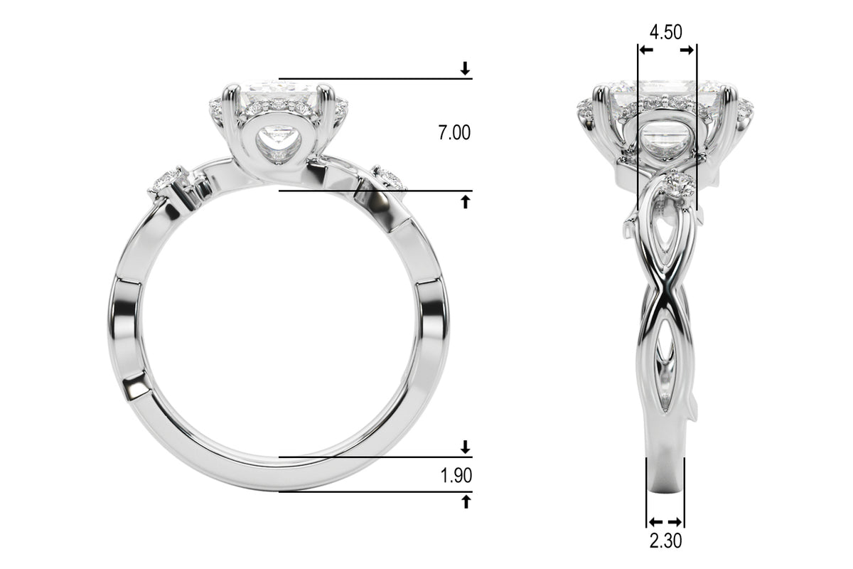 Round Halo Lab Grown Diamond Engagement Ring - VS1 D/E/F | 14K & 18K Gold | Lab Grown Diamond Engagement Ring | Picasso Gold & Diamond | Chicago