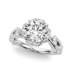 Round Halo Lab Grown Diamond Engagement Ring - VS1 D/E/F | 14K & 18K Gold | 14K White Gold | Round Lab Diamond | Picasso Gold & Diamond Chicago