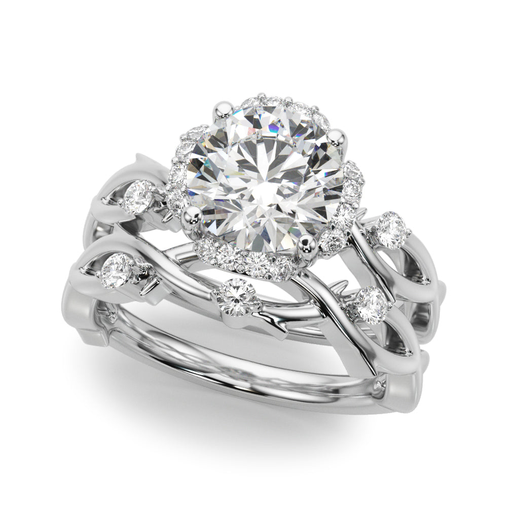 Round Halo Lab Grown Diamond Engagement Ring - VS1 D/E/F | 14K & 18K Gold | 14K Rose Gold | Round Lab Diamond | Picasso Gold & Diamond Chicago