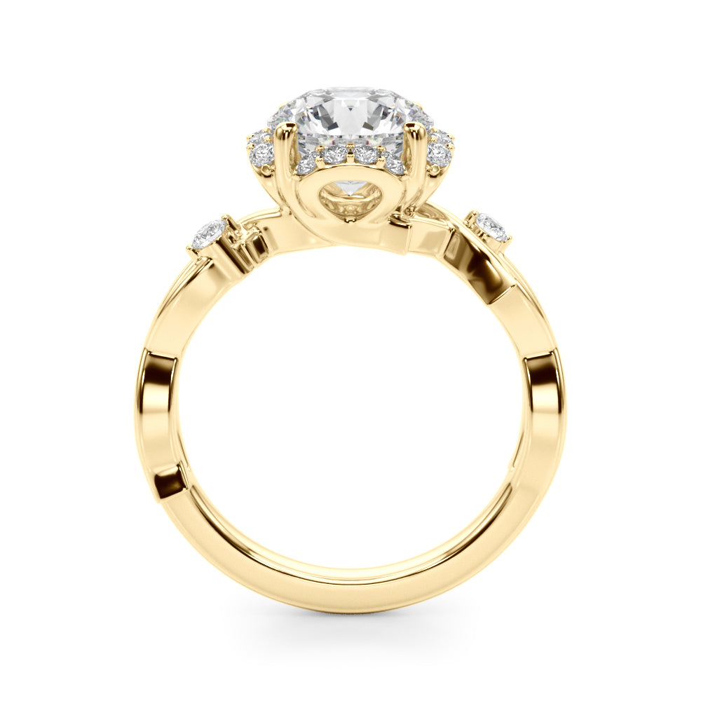 Round Halo Lab Grown Diamond Engagement Ring - VS1 D/E/F | 14K & 18K Gold | 14K Rose Gold | Round Lab Diamond | Picasso Gold & Diamond Chicago