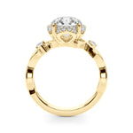 Round Halo Lab Grown Diamond Engagement Ring - VS1 D/E/F | 14K & 18K Gold | 14K Rose Gold | Round Lab Diamond | Picasso Gold & Diamond Chicago