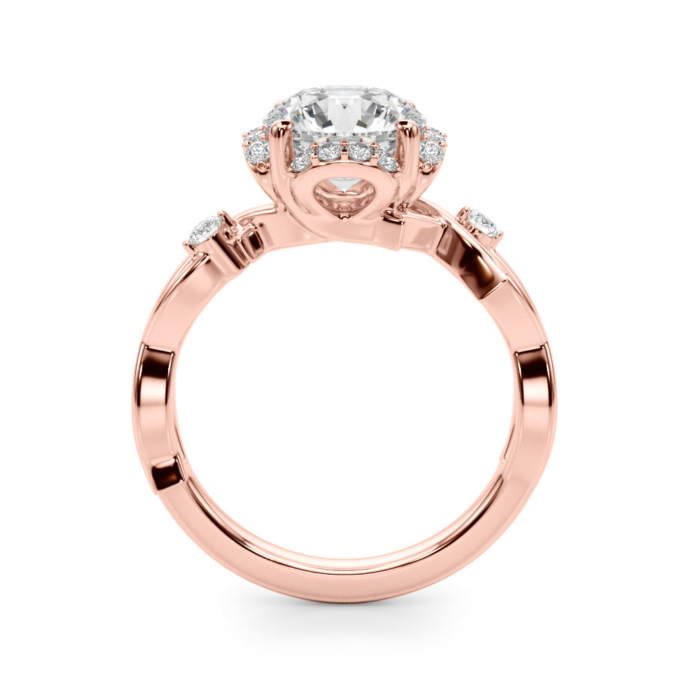 Round Halo Lab Grown Diamond Engagement Ring - VS1 D/E/F | 14K & 18K Gold | 18K White Gold | Round Lab Diamond | Picasso Gold & Diamond Chicago