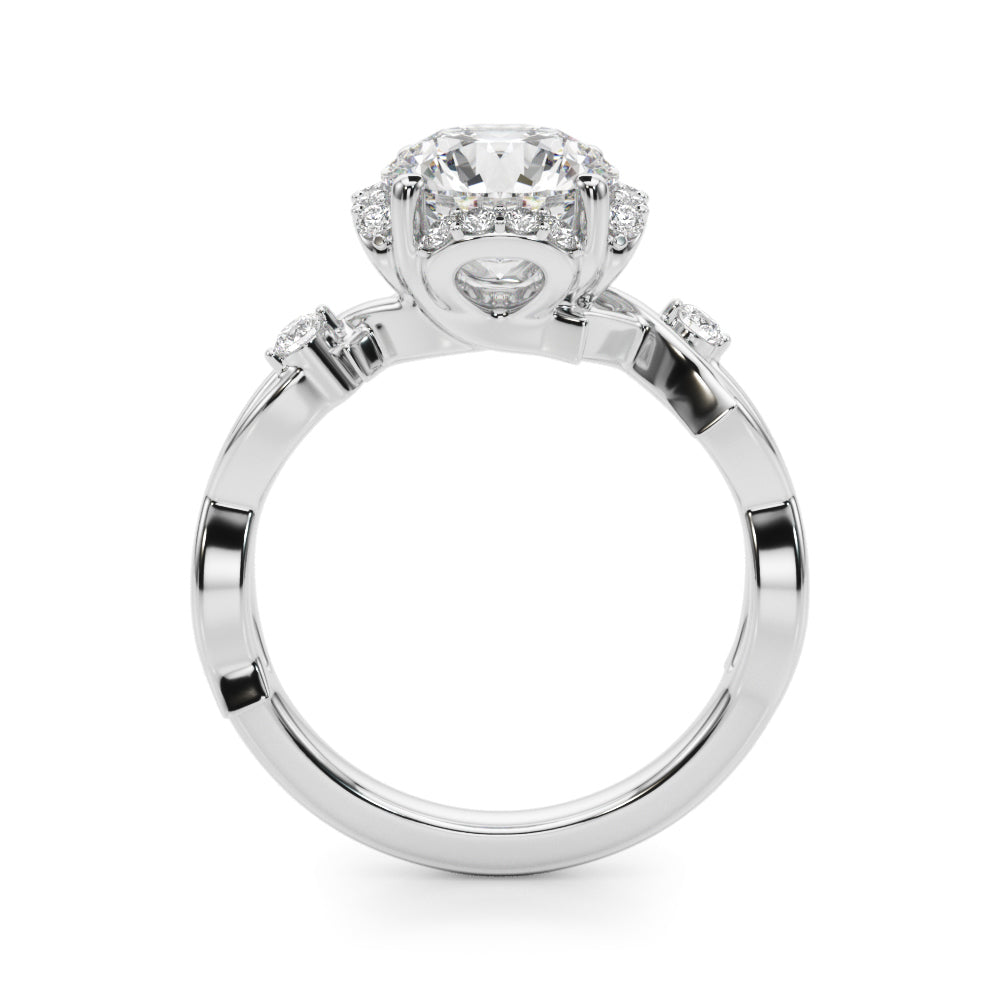 Round Halo Lab Grown Diamond Engagement Ring - VS1 D/E/F | 14K & 18K Gold | 18K White Gold | Round Lab Diamond | Picasso Gold & Diamond Chicago