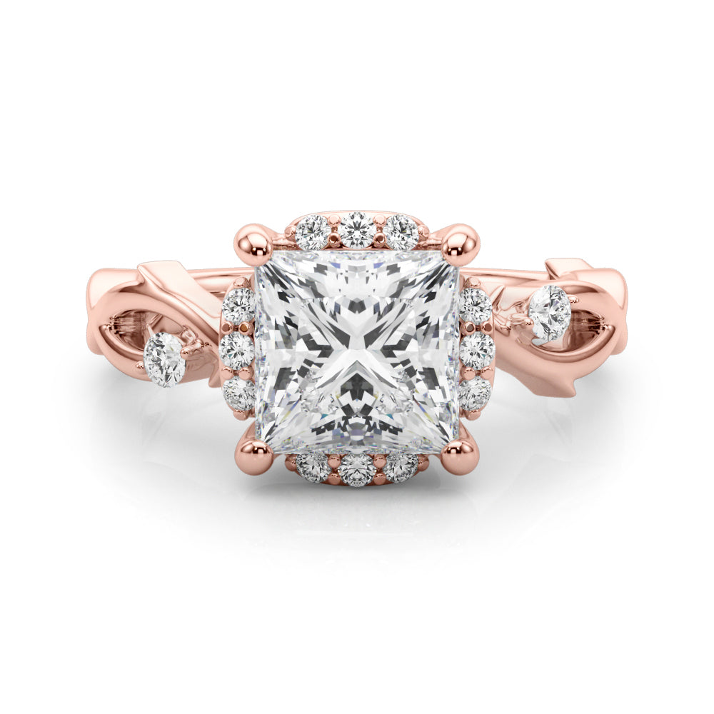 Round Halo Lab Grown Diamond Engagement Ring - VS1 D/E/F | 14K & 18K Gold | 14K White Gold | Round Lab Diamond | Picasso Gold & Diamond Chicago