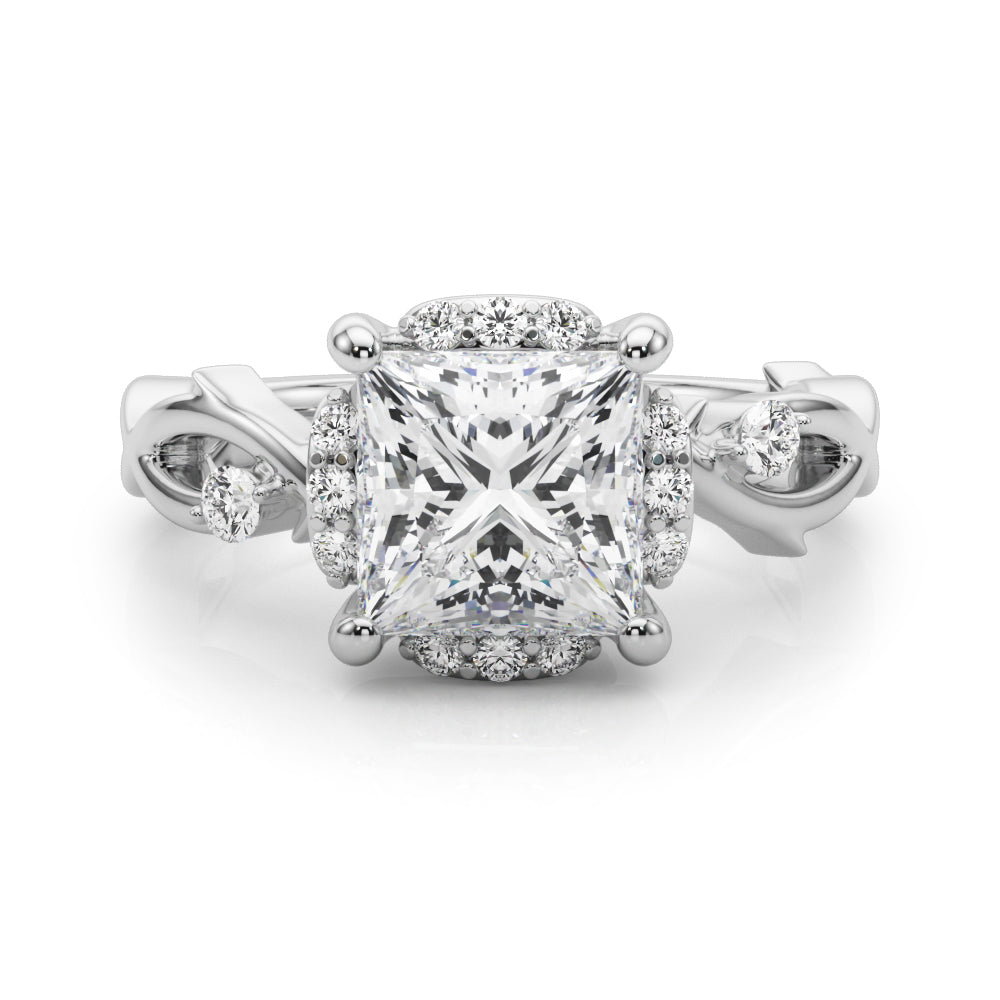 Round Halo Lab Grown Diamond Engagement Ring - VS1 D/E/F | 14K & 18K Gold | 14K Yellow Gold | Round Lab Diamond | Picasso Gold & Diamond Chicago