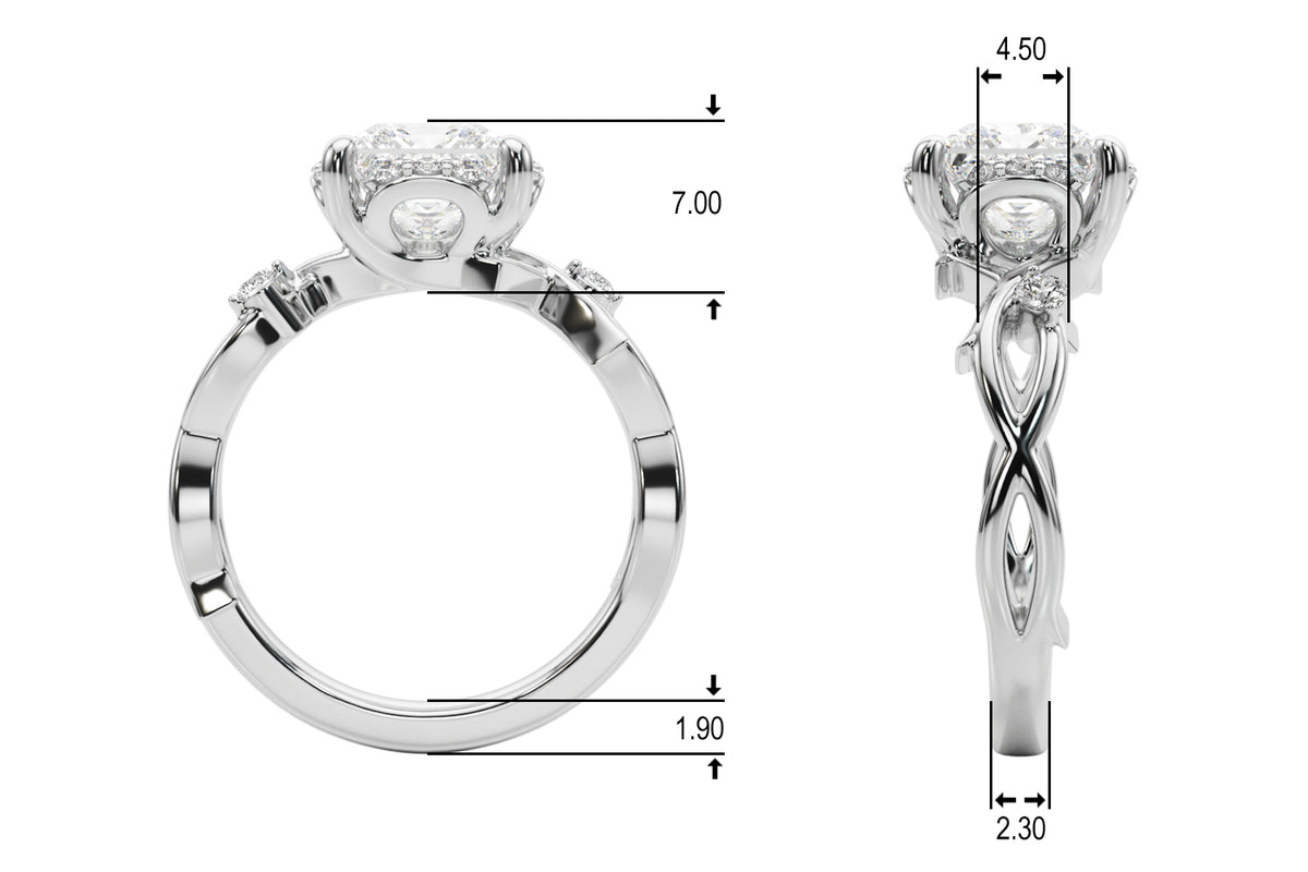 Round Halo Lab Grown Diamond Engagement Ring - VS1 D/E/F | 14K & 18K Gold | 18K Yellow Gold | Round Lab Diamond | Picasso Gold & Diamond Chicago