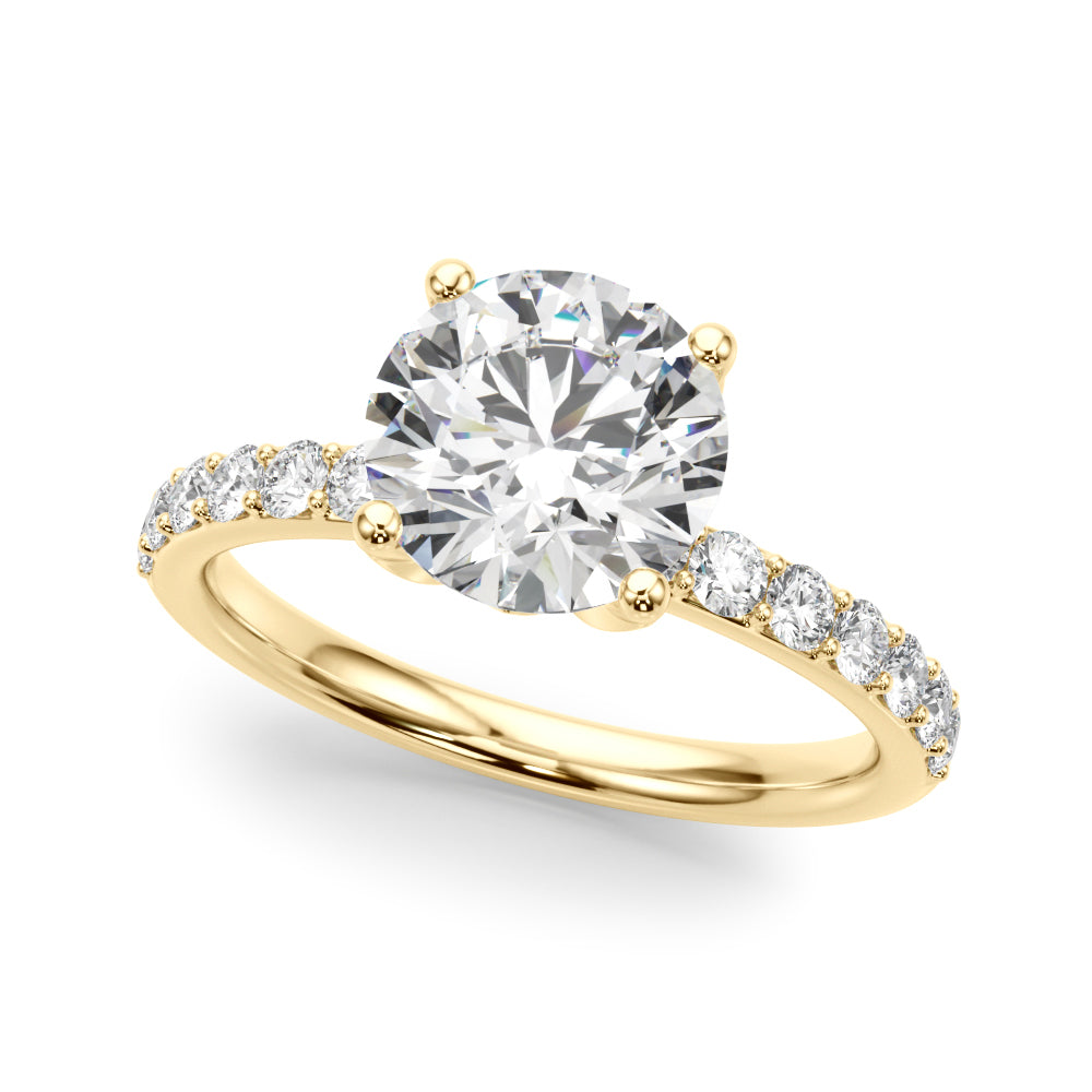Round Hidden Halo Lab Grown Diamond Engagement Ring - VS1 D/E/F | 14K & 18K Gold | 14K White Gold | Round Lab Diamond | Picasso Gold & Diamond Chicago