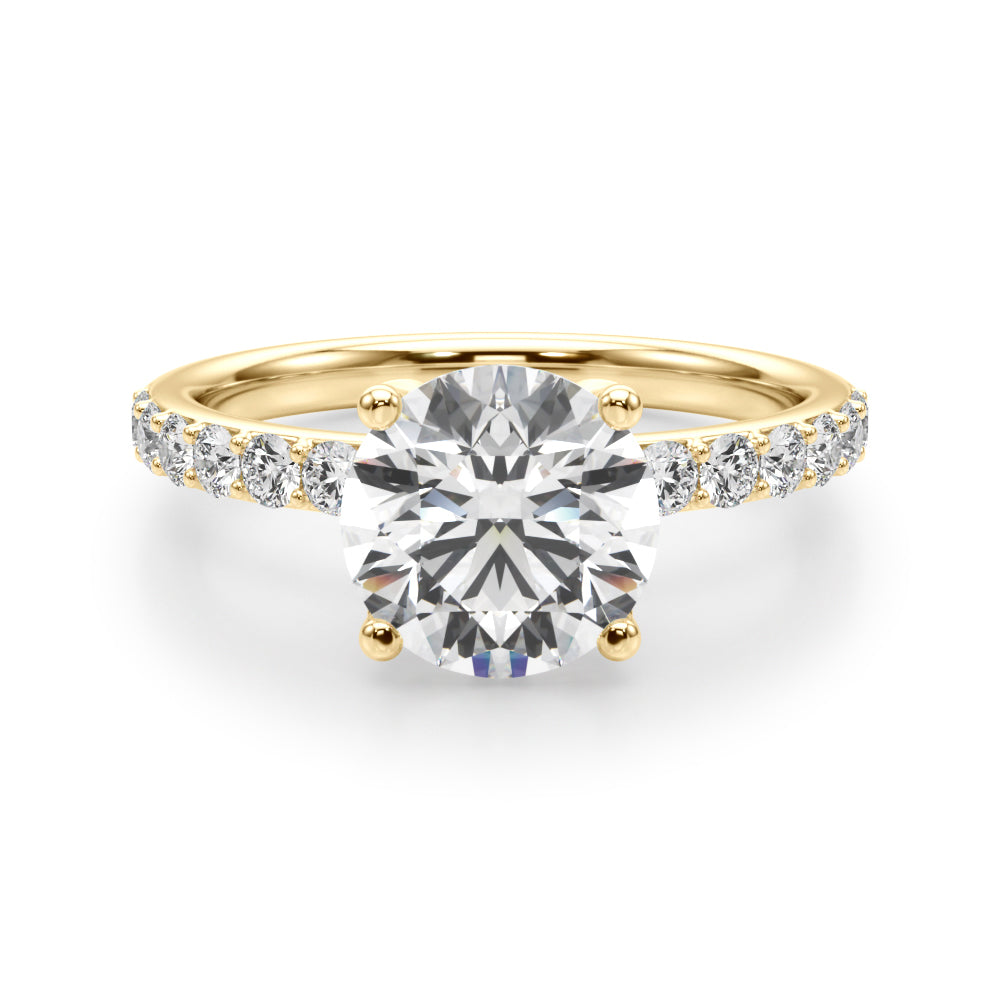 Round Hidden Halo Lab Grown Diamond Engagement Ring - VS1 D/E/F | 14K & 18K Gold | 14K White Gold | Round Lab Diamond | Picasso Gold & Diamond Chicago